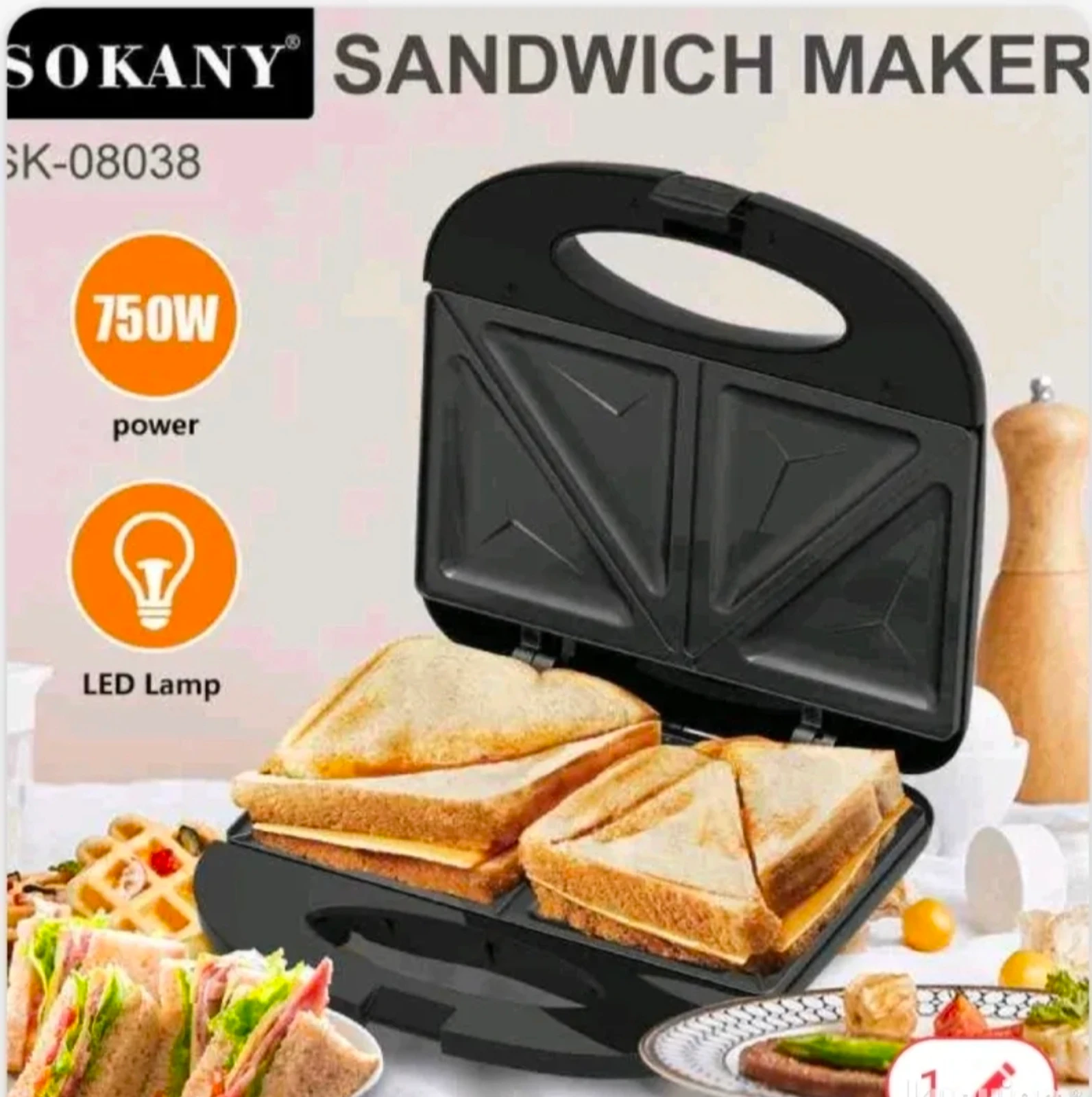 Sokany aparat za sendviče Toster 750W